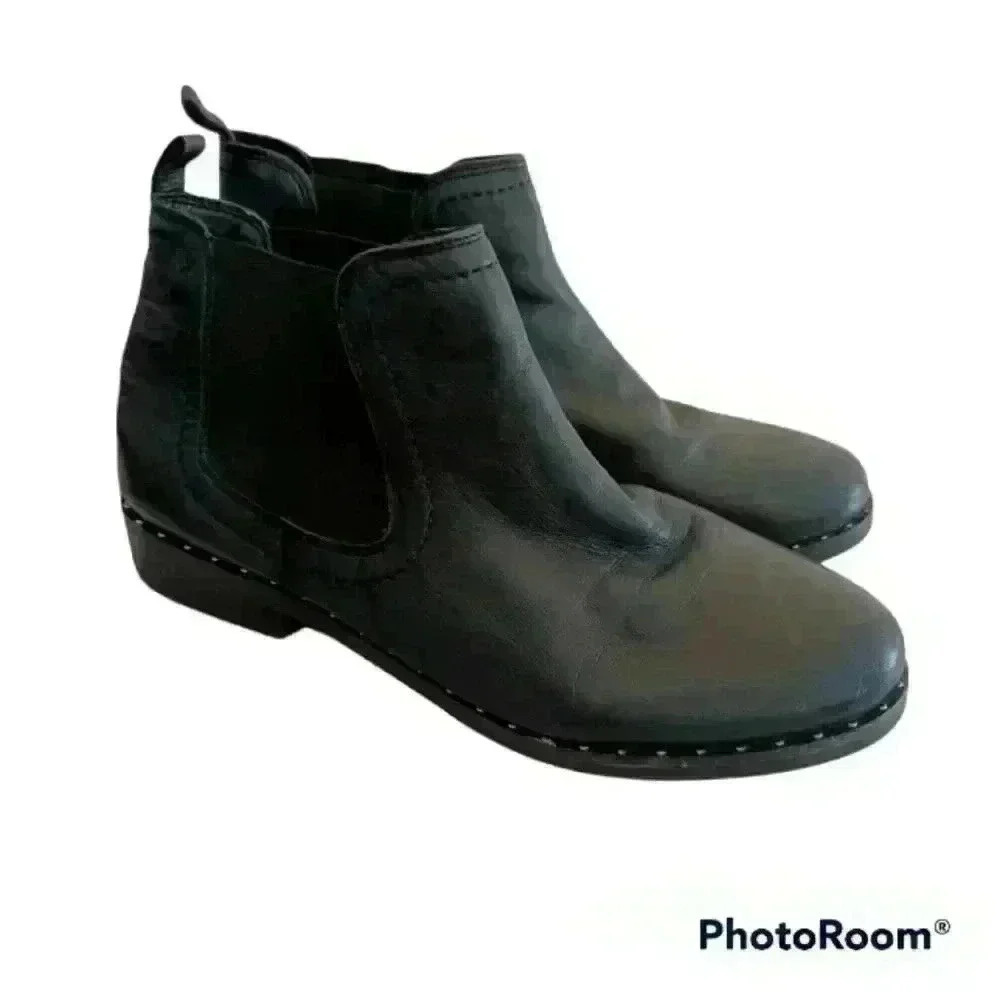 Steve Madden Womens Black Leather Chelsea Ankle Boot 7.5
